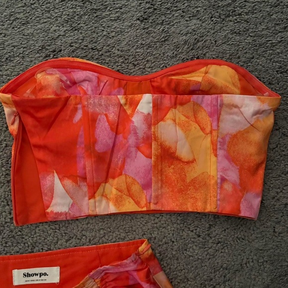 Showpo Vibrant Orange and pink skirt Set - Picture 5 of 11